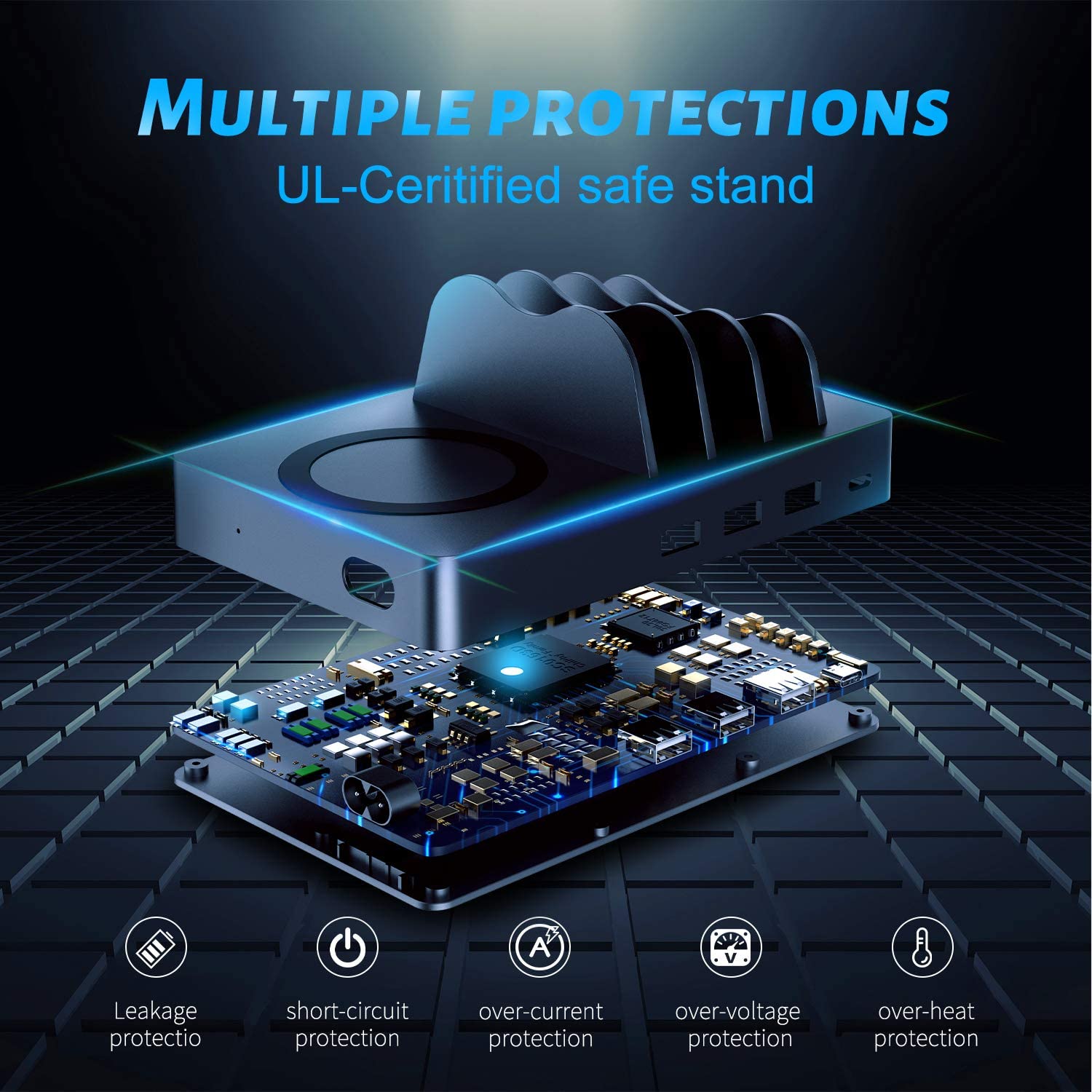Undassenk 50W 4 Ports USB-C and USB-A Fast Charging Station - Image 6